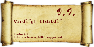 Virágh Ildikó névjegykártya
